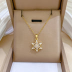 Collier avec Pendentif Flocon de Neige en Cristal