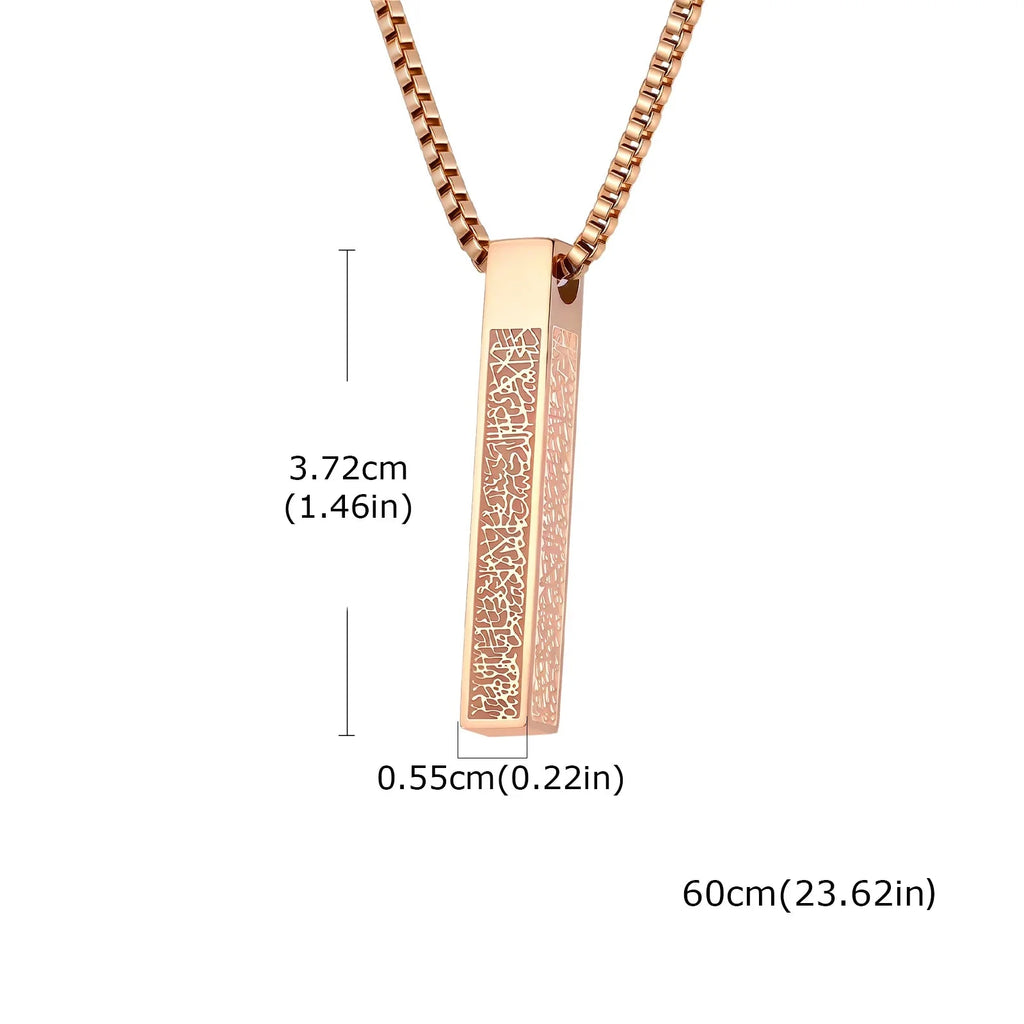 Halsketting met Arabische geometrische Ayatul Kursi-hanger in roségoud