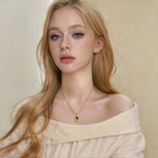 Ketting met waterdruppelvormige hanger van natuurlijke tijgeroogsteen