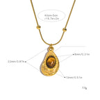 Ketting met waterdruppelvormige hanger van natuurlijke tijgeroogsteen