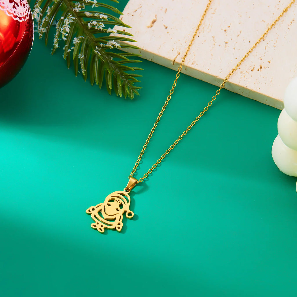 Collier avec Pendentif Hivernal père Noël or