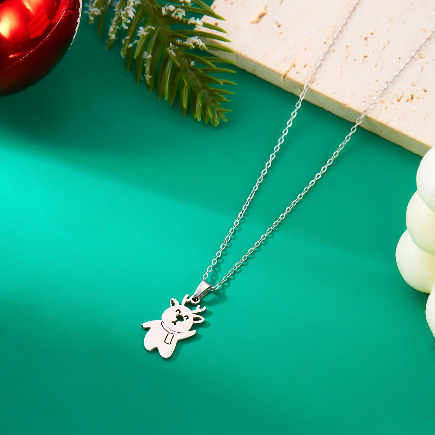 Collier avec Pendentif Hivernal bonhomme de neige argent