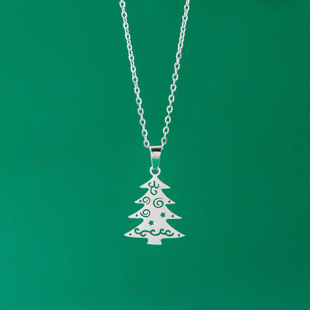 Collier avec Pendentif Hivernal sapin argent