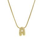Halsketting met initialenhanger van strass a