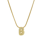 Halsketting met initialenhanger van strass b