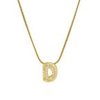 Halsketting met initialenhanger van strass d