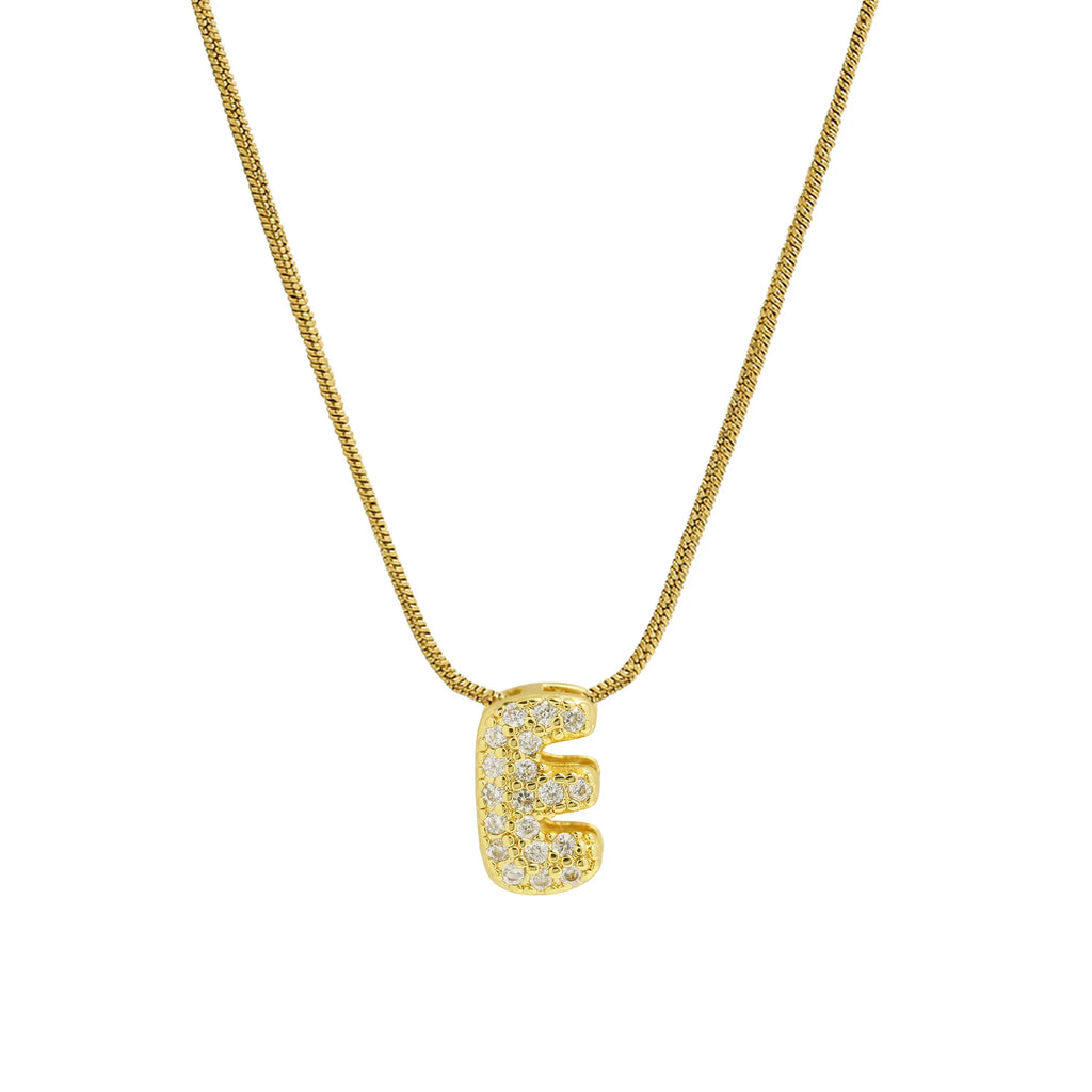 Halsketting met initialenhanger van strass e