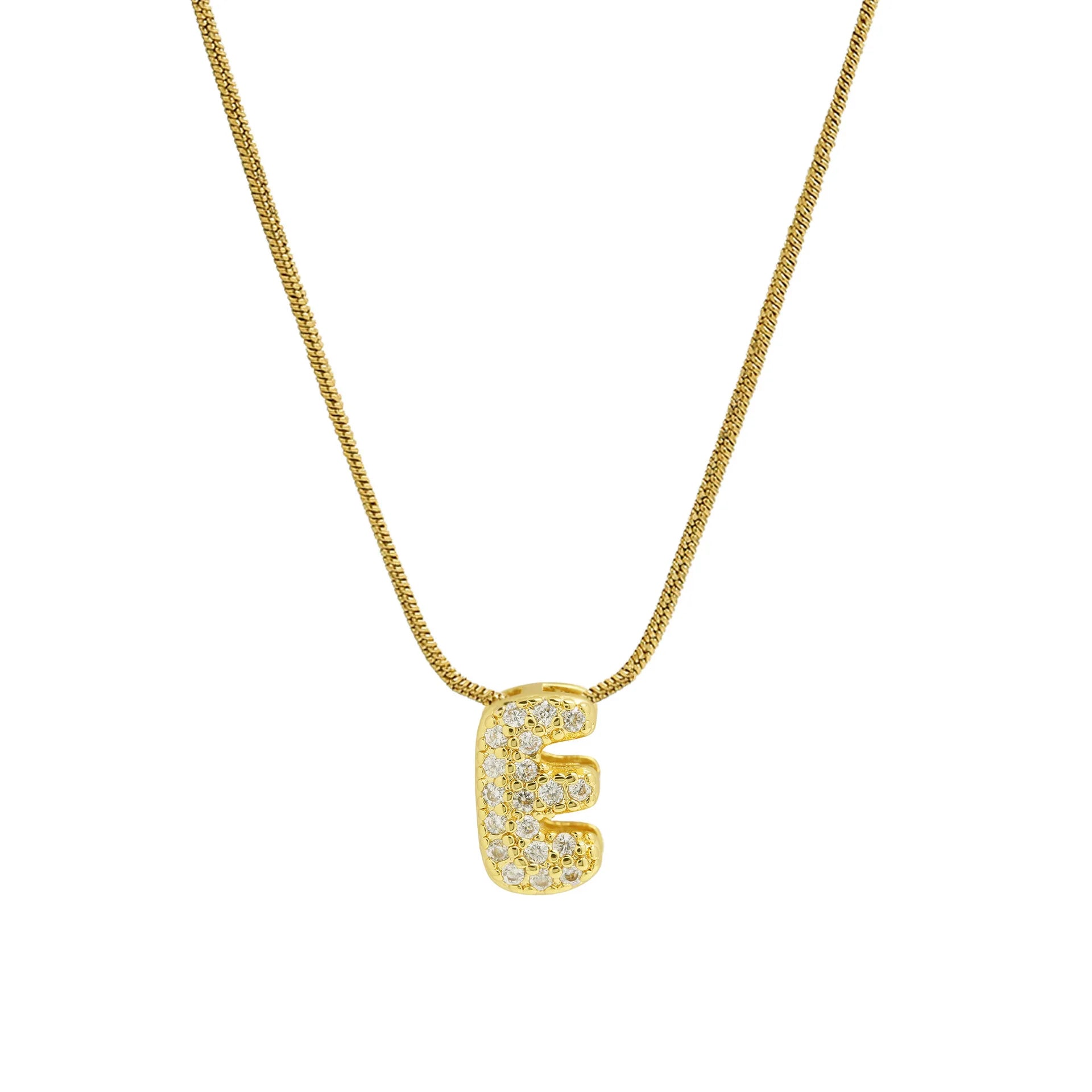 Halsketting met initialenhanger van strass e