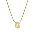 Halsketting met initialenhanger van strass g