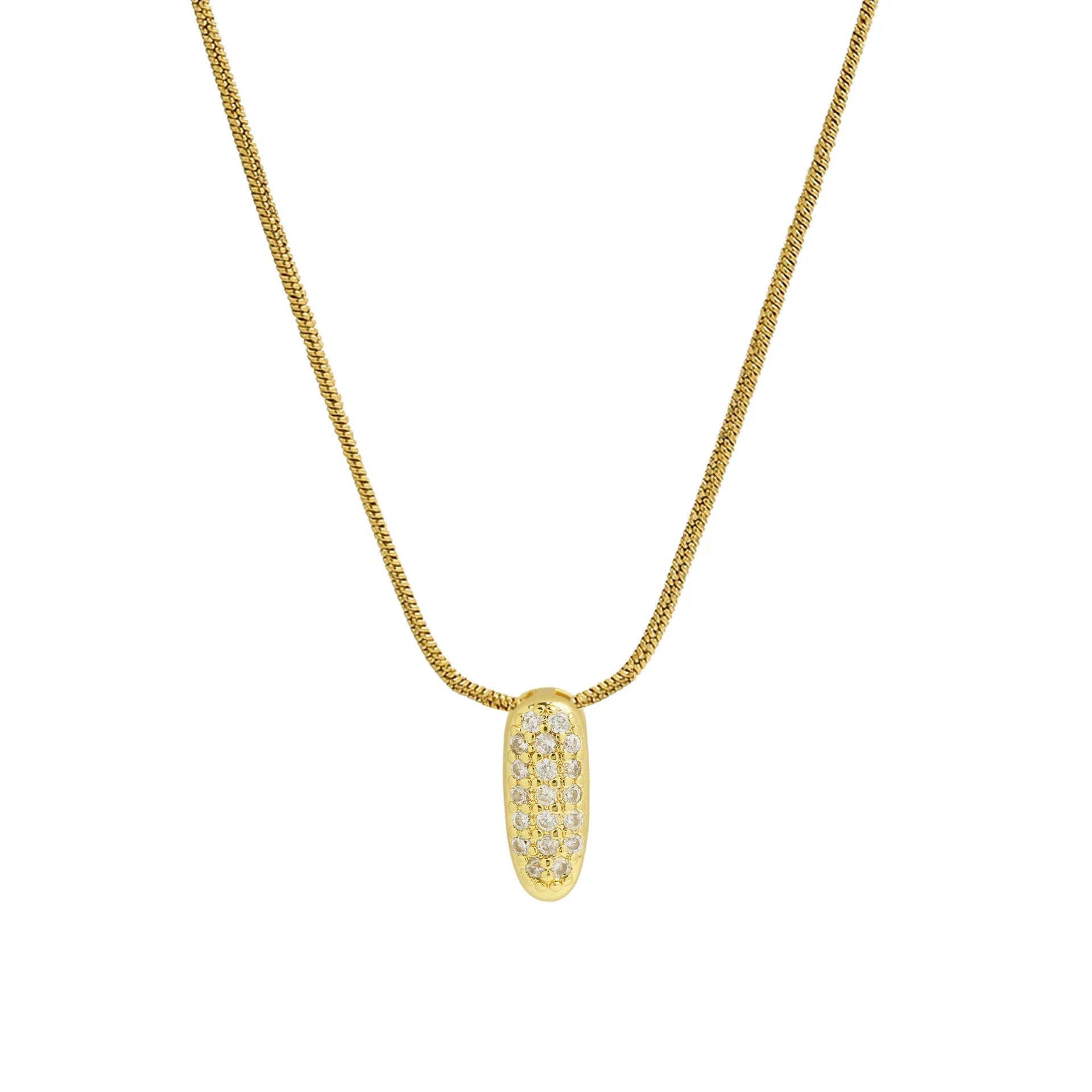 Halsketting met initialenhanger van strass i