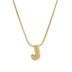 Halsketting met initialenhanger van strass j