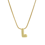 Halsketting met initialenhanger van strass l