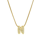 Halsketting met initialenhanger van strass n