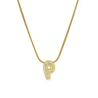 Halsketting met initialenhanger van strass p