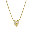 Halsketting met initialenhanger van strass v