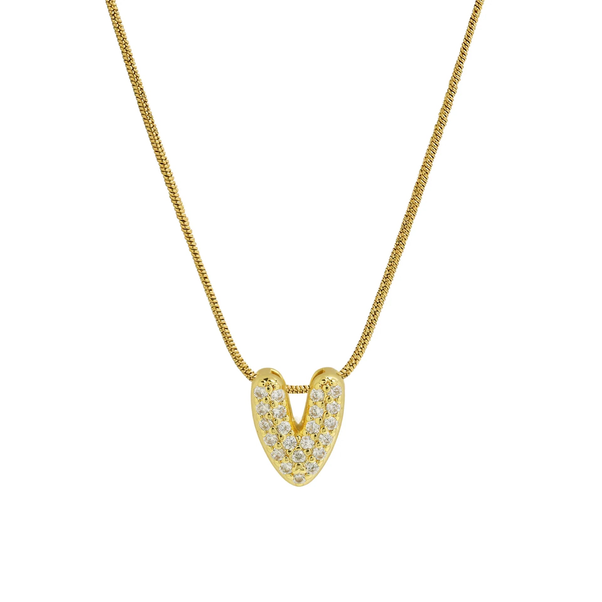 Halsketting met initialenhanger van strass v