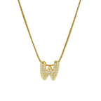 Halsketting met initialenhanger van strass w