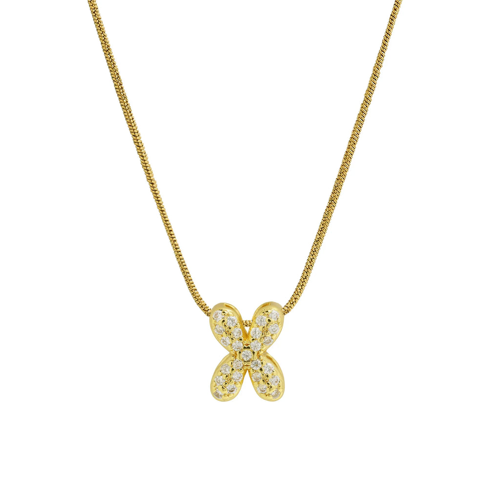 Halsketting met initialenhanger van strass x