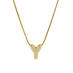 Halsketting met initialenhanger van strass y