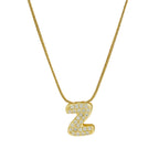 Halsketting met initialenhanger van strass z