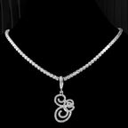 Chokerketting met initiaalhanger en strass g