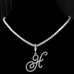 Chokerketting met initiaalhanger en strass h