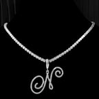 Chokerketting met initiaalhanger en strass n