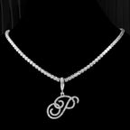 Chokerketting met initiaalhanger en strass p