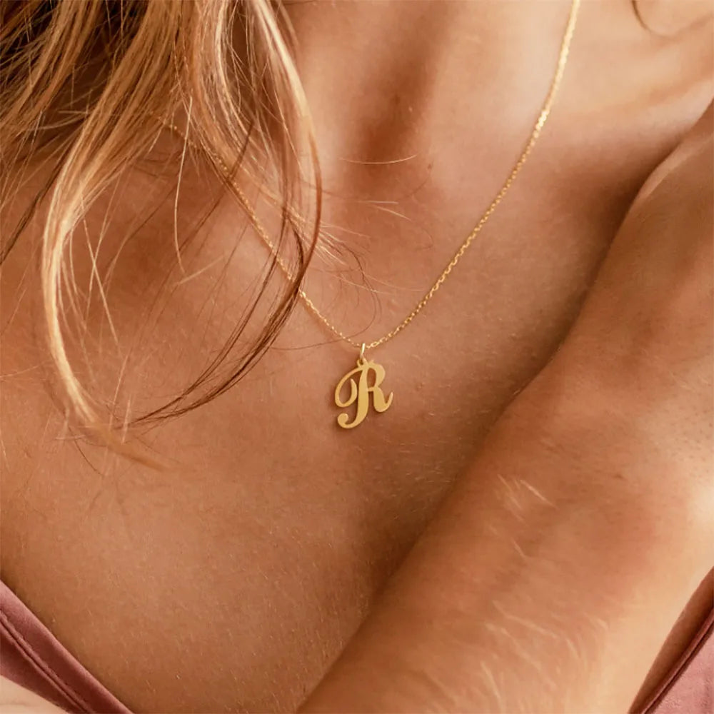 Ketting met initiaalhanger voor dames r