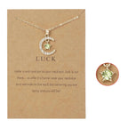 Collier avec Pendentif Lune en Strass Pierre de Naissance