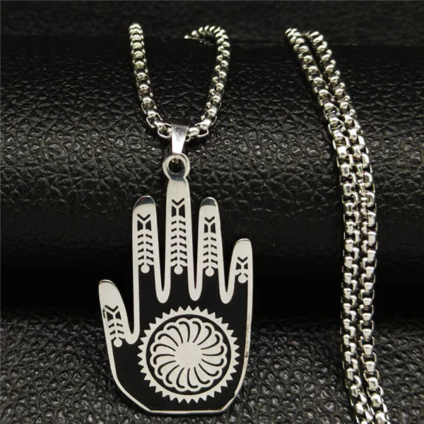 Ketting met Fatma-hand hanger, symbool van het jaïnisme