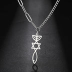 Ketting met Messiaanse Menorah hanger en de Davidster zilver