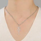Ketting met Messiaanse Menorah hanger en de Davidster zilver