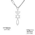 Ketting met Messiaanse Menorah hanger en de Davidster zilver