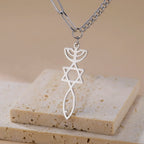 Ketting met Messiaanse Menorah hanger en de Davidster zilver