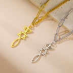 Ketting met Messiaanse Menorah hanger en de Davidster goud