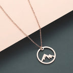 Collier avec Pendentif Montagne pour Homme ou Femme or rose