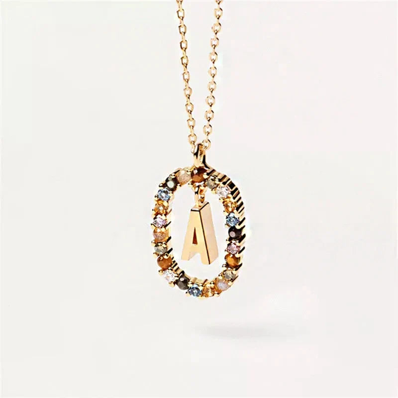 Ketting met ovale initiaalhanger a