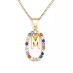 Ketting met ovale initiaalhanger m