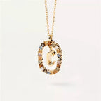 Ketting met ovale initiaalhanger c