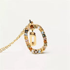 Ketting met ovale initiaalhanger d