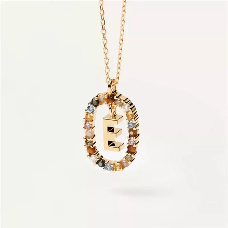 Ketting met ovale initiaalhanger e