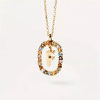 Ketting met ovale initiaalhanger f