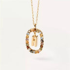 Ketting met ovale initiaalhanger h