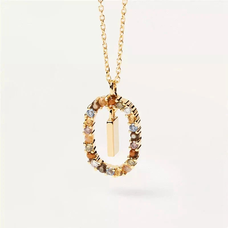 Ketting met ovale initiaalhanger i