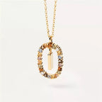 Ketting met ovale initiaalhanger i