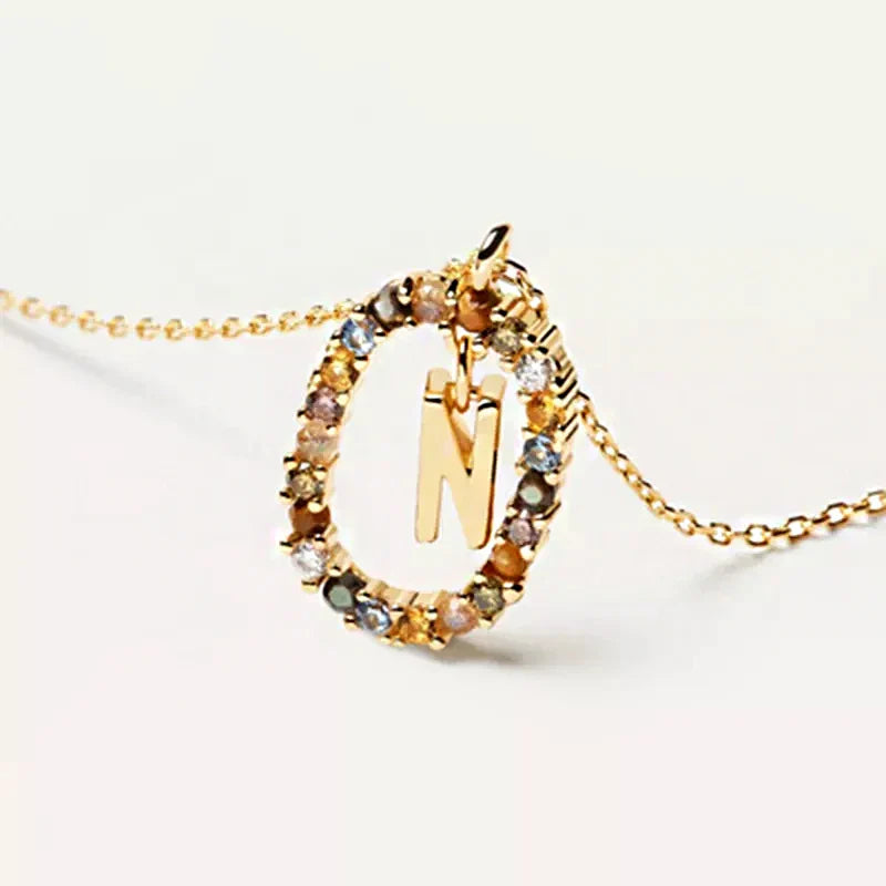 Ketting met ovale initiaalhanger n