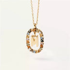 Ketting met ovale initiaalhanger m