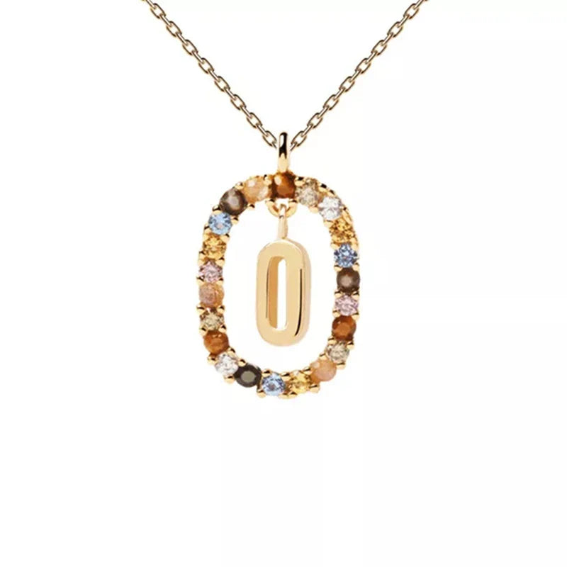 Ketting met ovale initiaalhanger o