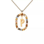 Ketting met ovale initiaalhanger p